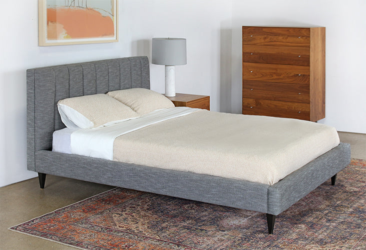 Channeled Graphite Queen Platform Bed