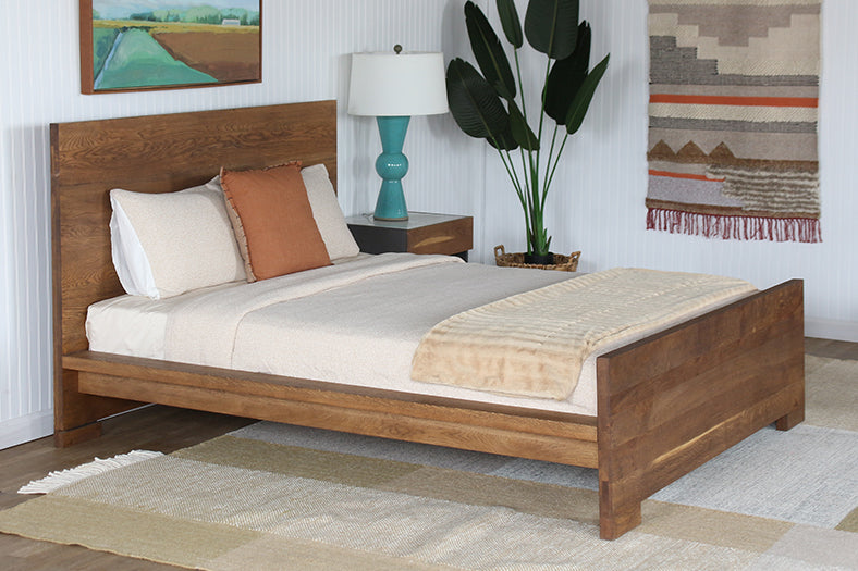 Dark Smoked Oak Queen Bed