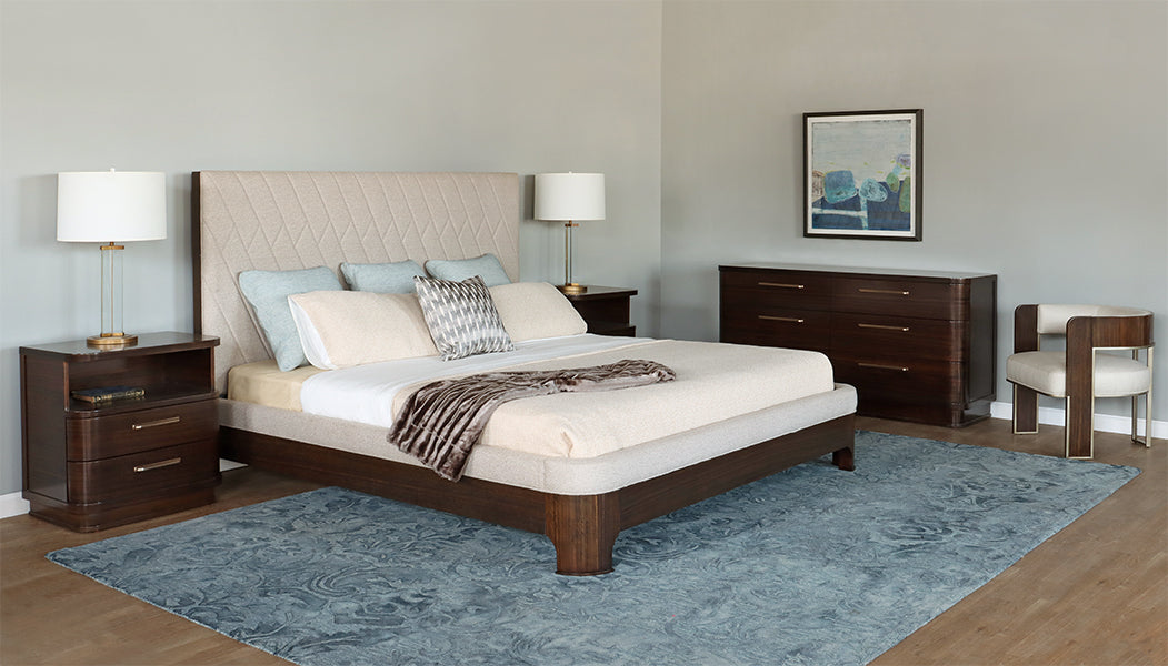 Dark Eucalyptus Nightstand w/ Rounded Corners