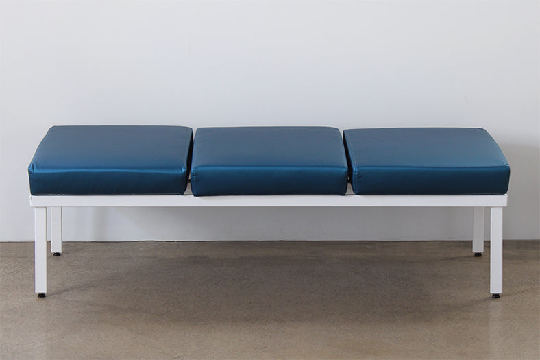 Blue Triple Seat Waiting Room Bench
