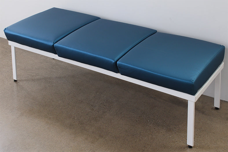 Blue Triple Seat Waiting Room Bench