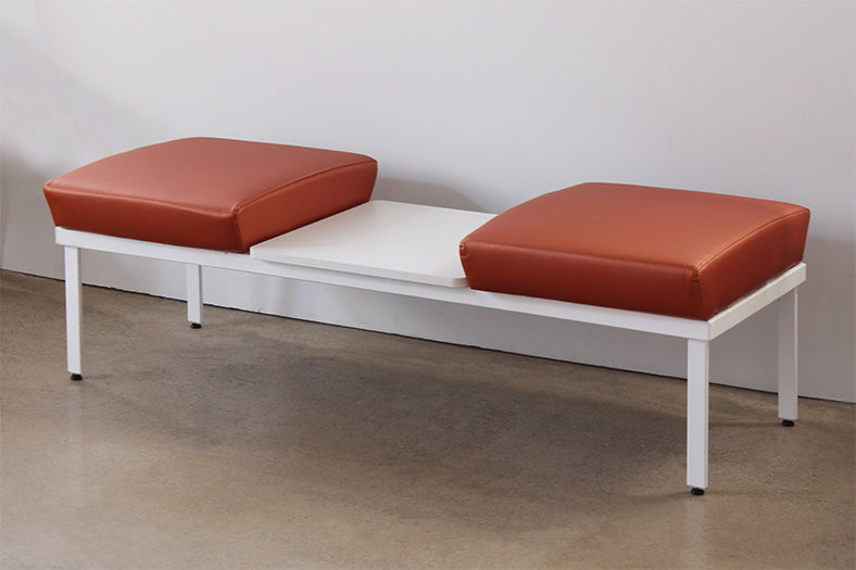 Orange Double Seat Waiting Room Bench W/ Table