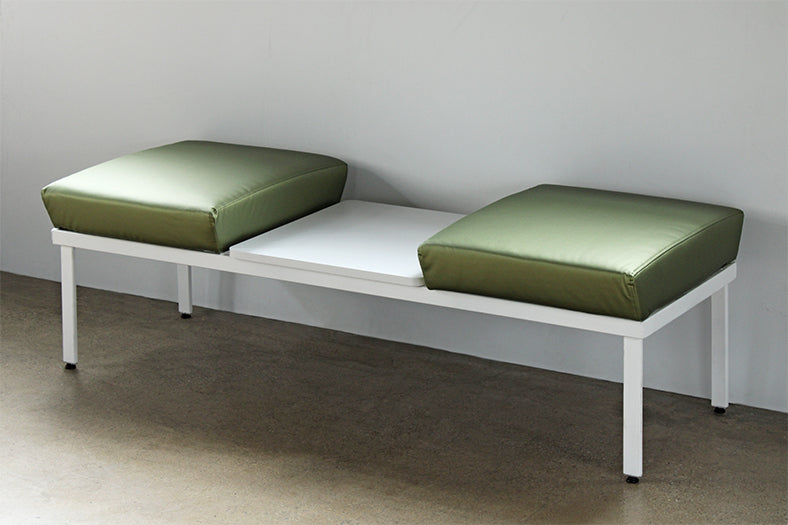 Green Double Seat Waiting Room Bench W/ Table