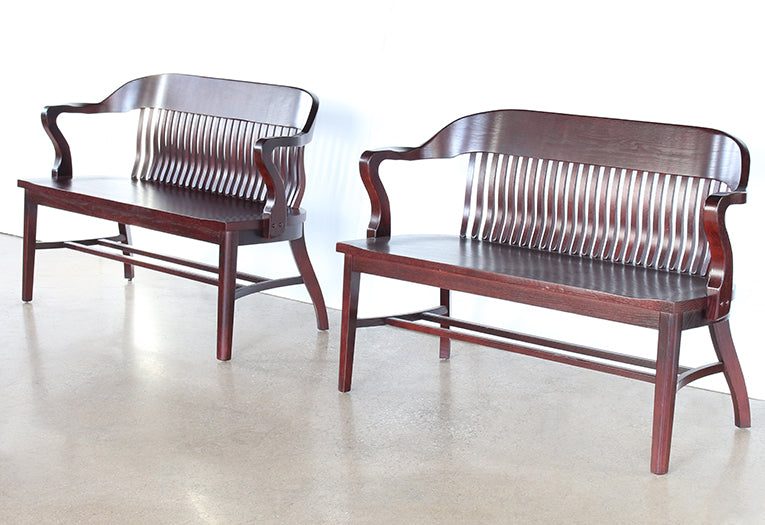 BH90 4' Oak Bank Of England Style Courtroom Bench