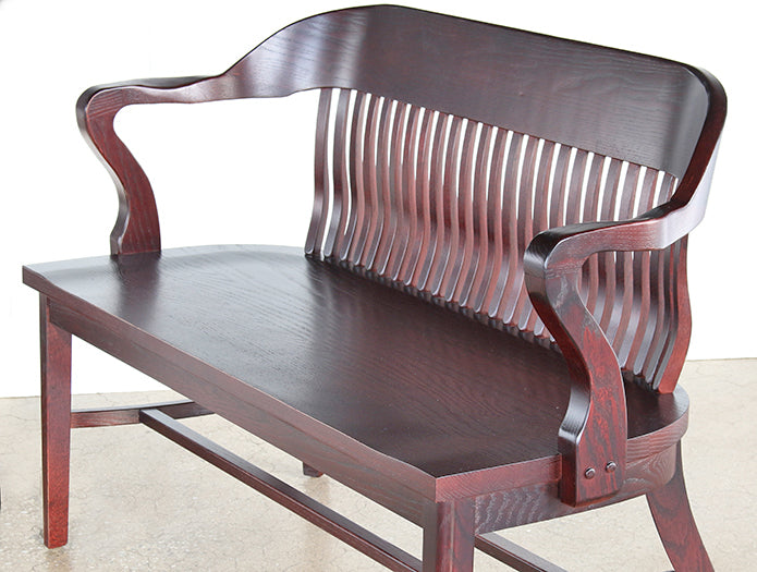 BH90 4' Oak Bank Of England Style Courtroom Bench