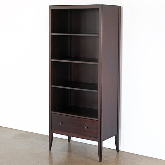 BK67 - Brown 4-Shelf Bookcase with Drawer