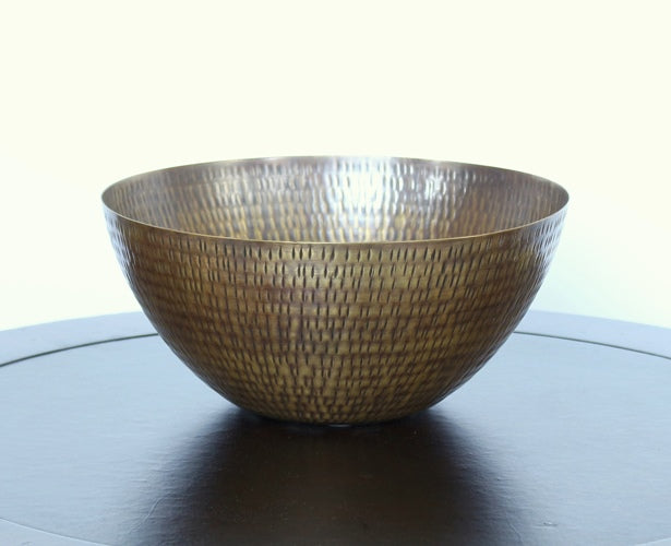 BOWL24 Antique Brass Rice Hammered Bowl