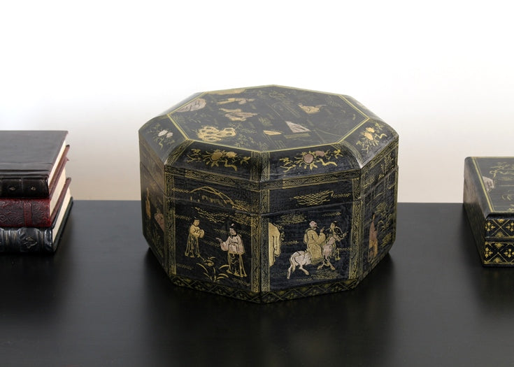 BOX33 Chinese Octagonal Wooden Box