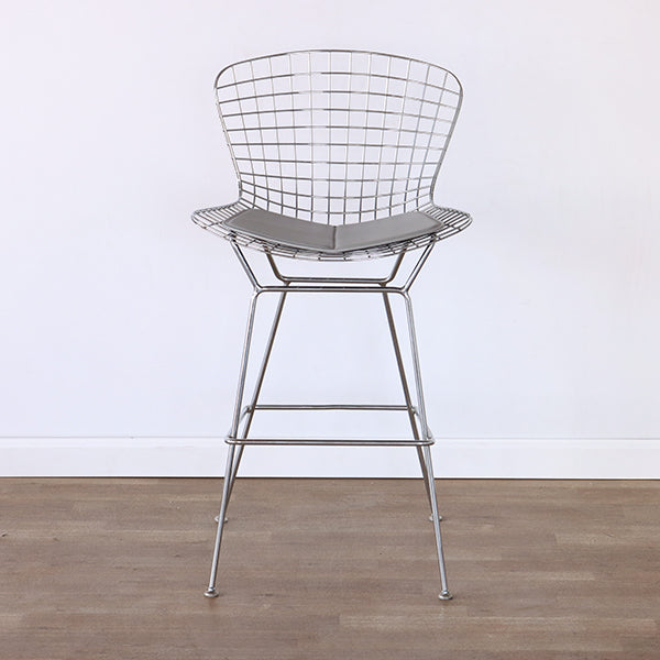 Bertoia Style Chrome Wire Bar Stool