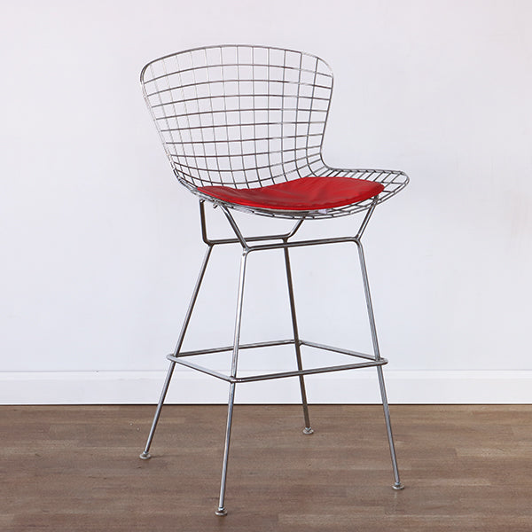 Bertoia Style Chrome Wire Bar Stool
