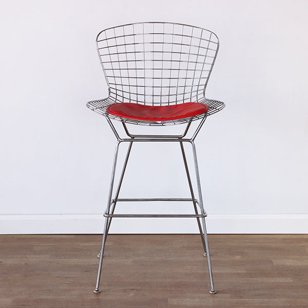 Bertoia Style Chrome Wire Bar Stool