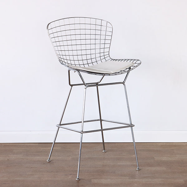 Bertoia Style Chrome Wire Bar Stool