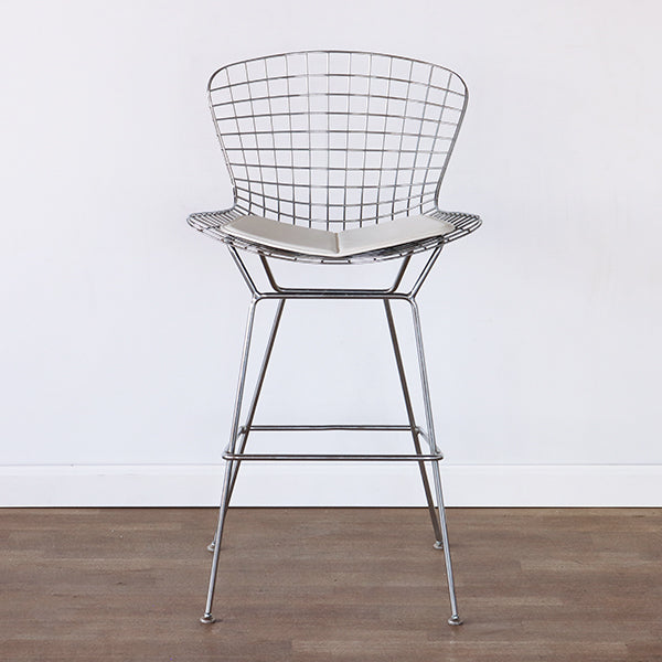 Bertoia Style Chrome Wire Bar Stool