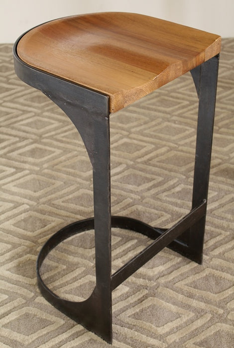 Dark Walnut and Metal Bar Stool