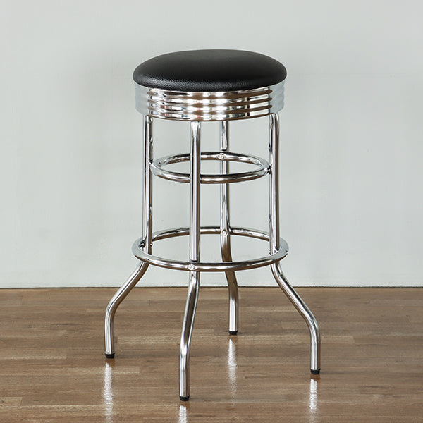 Black Vinyl Diner Bar Stool