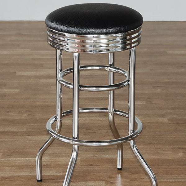 Black Vinyl Diner Bar Stool