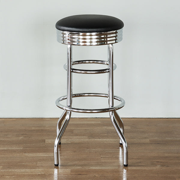 Black Vinyl Diner Bar Stool
