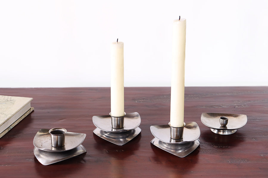Set of 4 Metal Candlestick Holders