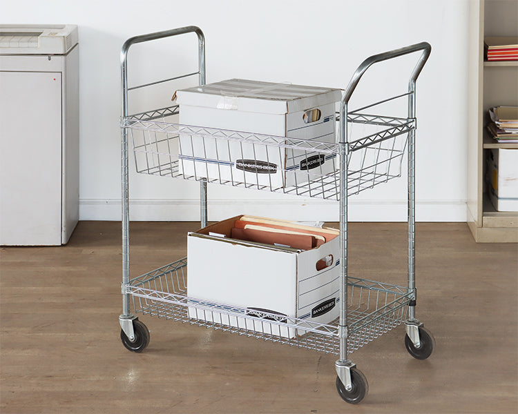 Double Handle Mailroom Cart