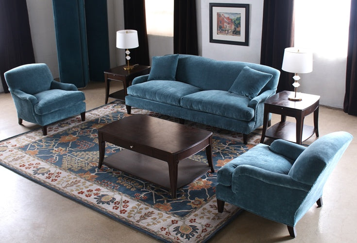 CC194 Peacock Coral Velvet Club Chair