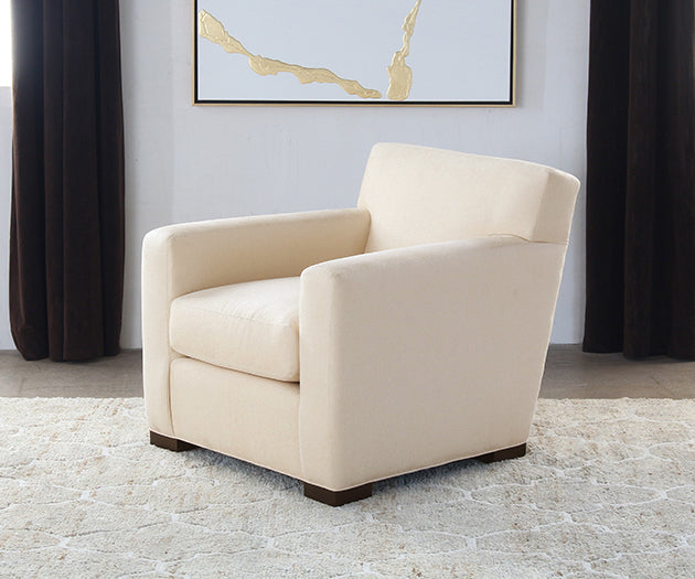 Jean Michel Frank Style Club Chair in Linato Cream