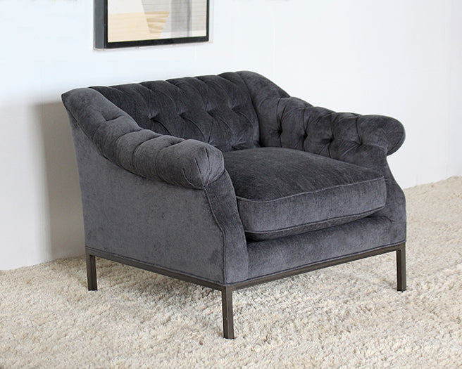 CC235 Damon Club Chair in Charcoal Velvet