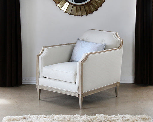 CC236 - Tufted Italian Club Chair in Ivory Upholstery