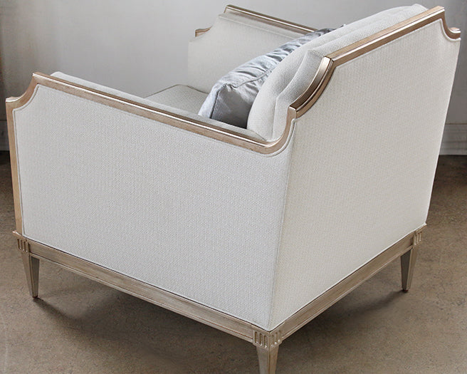 CC236 - Tufted Italian Club Chair in Ivory Upholstery