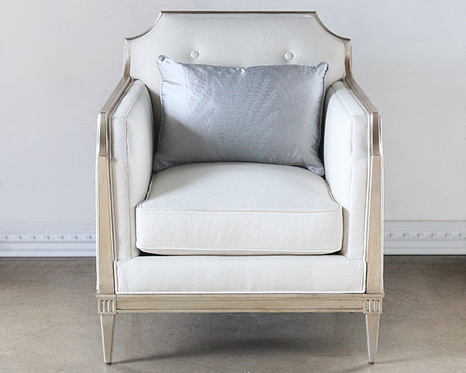 CC236 - Tufted Italian Club Chair in Ivory Upholstery