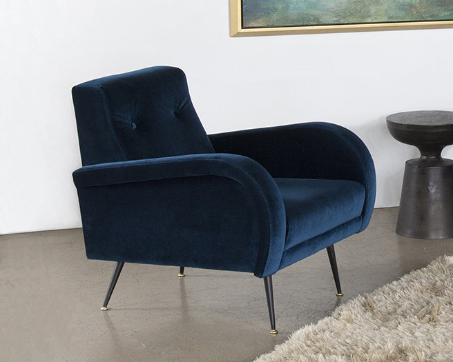 CC241 Midnight Blue Occasional Chair with Black Steel Legs