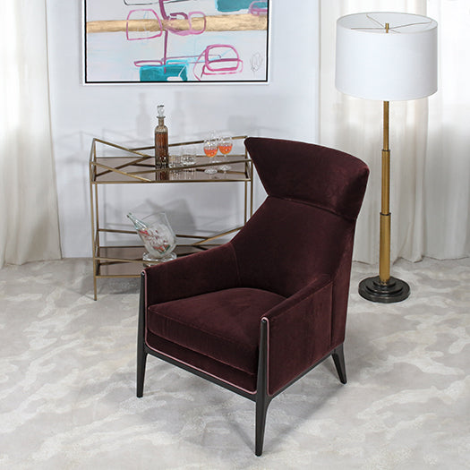 CC262 - Merlot Velvet Wing Chair