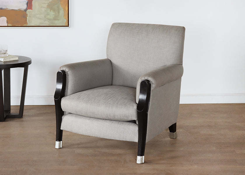 Light Grey Deco Style Club Chair