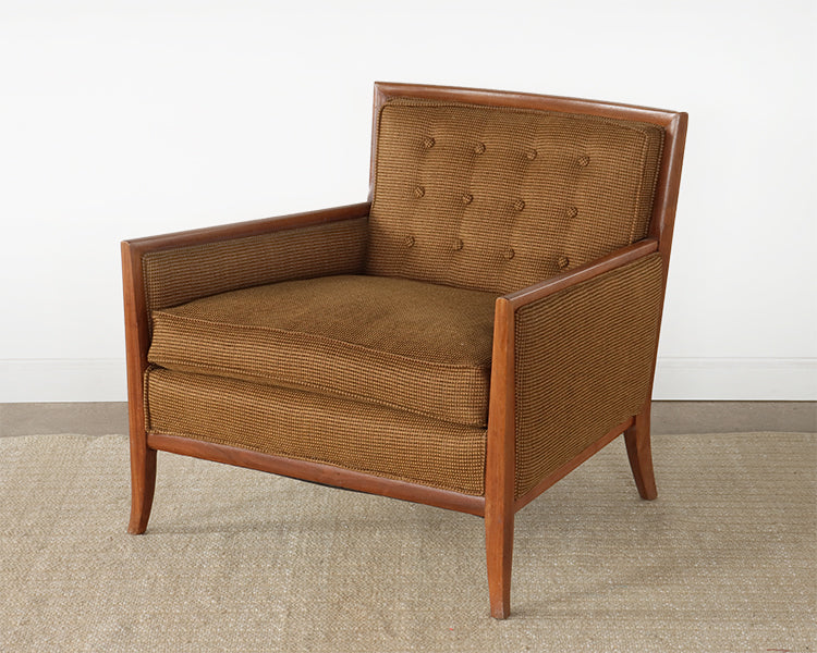 Light Brown Tufted Mid Century Club Chair