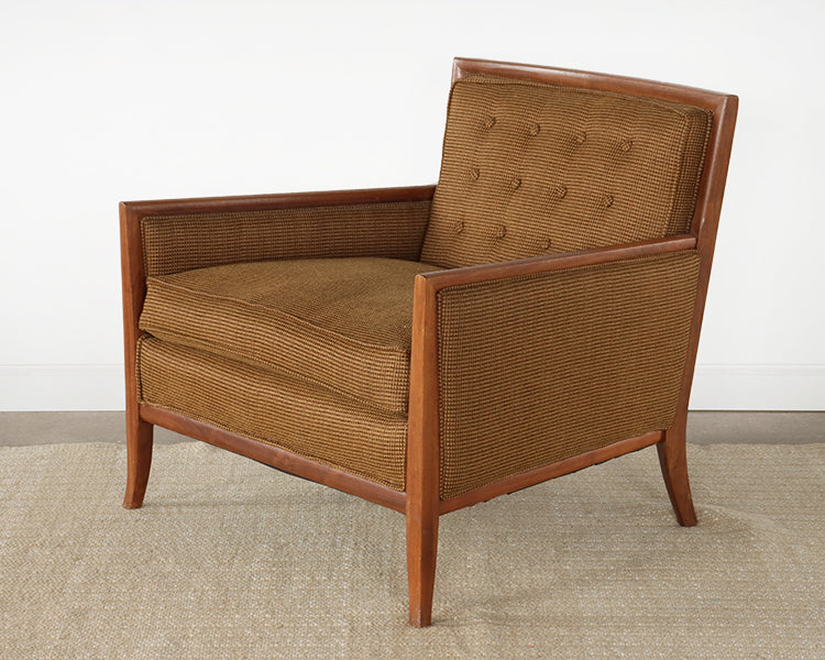 Light Brown Tufted Mid Century Club Chair