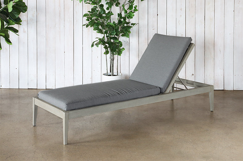 Grey Teak Outdoor Chaise Lounge Chair