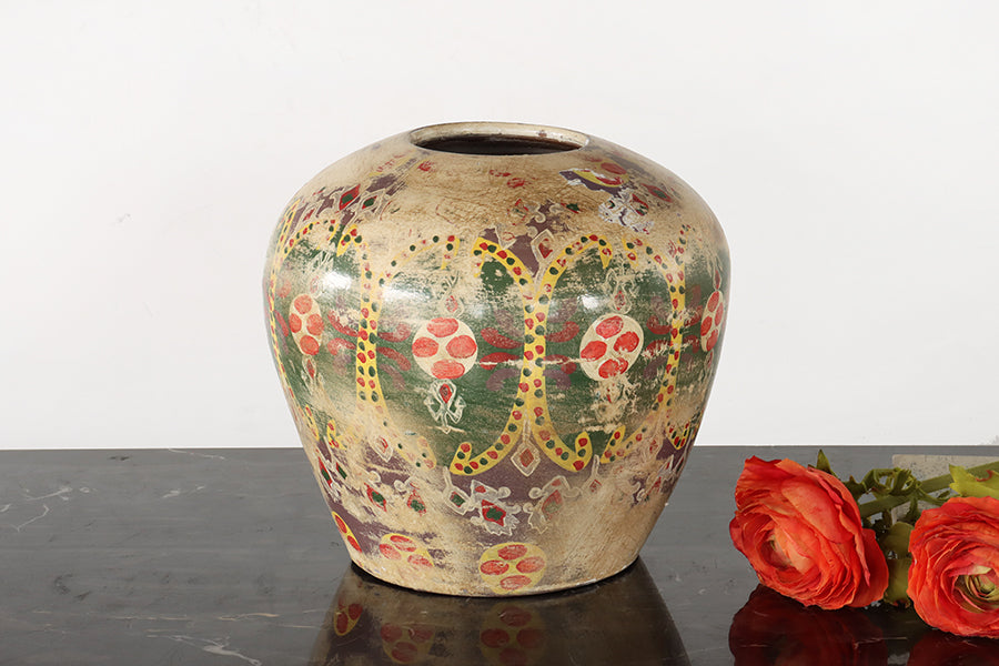 Painted Terracotta Indian Urn