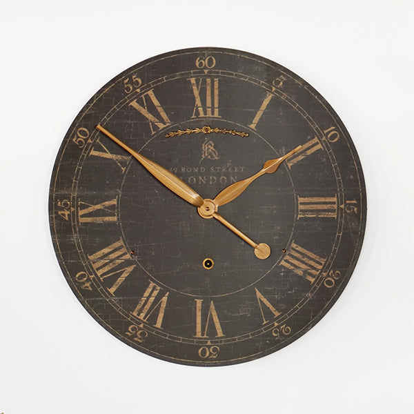 Small Black Vintage Style Wall Clock - Cleared