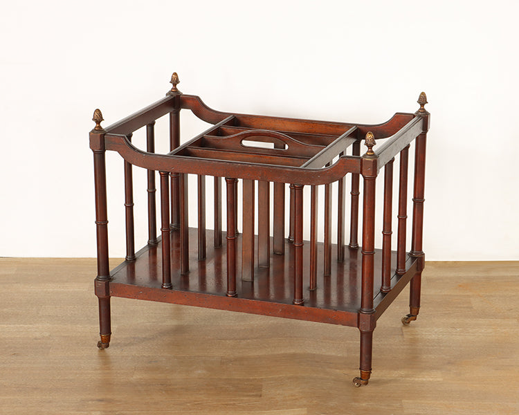 Regency Style Canterbury w/ Brass Finials - Cleared