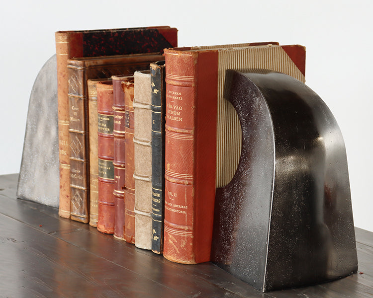 Bronzed Cast Aluminum Bookends - Cleared