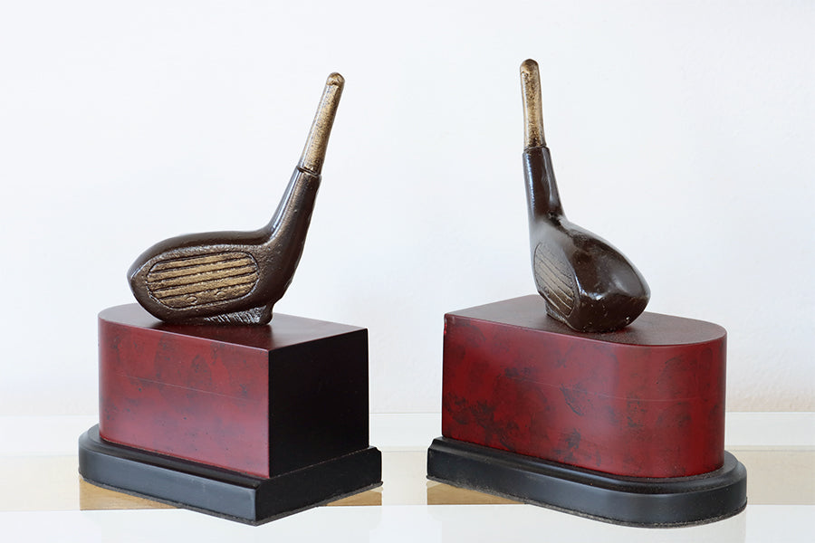 Golf Club Detail Bookends - Cleared Decor
