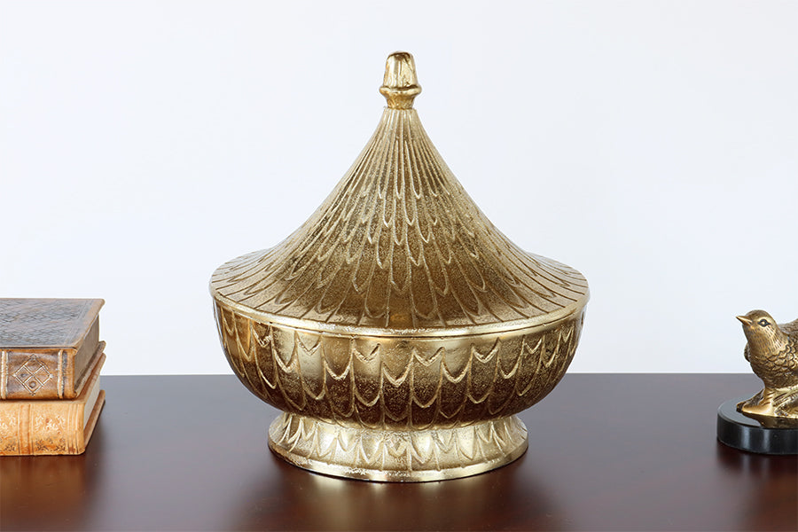 Antique Brass Fig Container - Cleared Decor