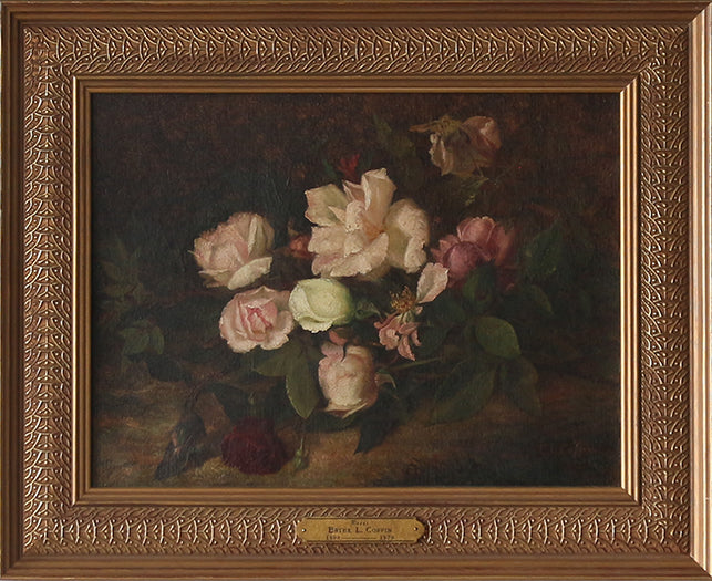 Floral Still Life Of Roses, 19th - 20th Century 20.75W x 16.75H