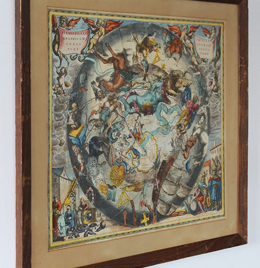 Antique Celestial Map 2 25.5W x 22.5H