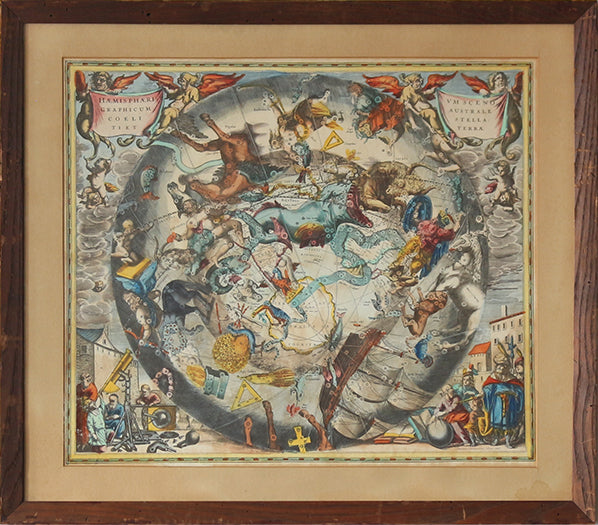 Antique Celestial Map 2 25.5W x 22.5H