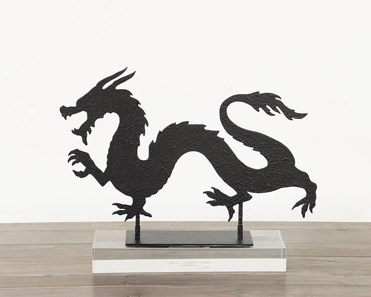 Black Finished Chinoiserie Dragon - Cleared