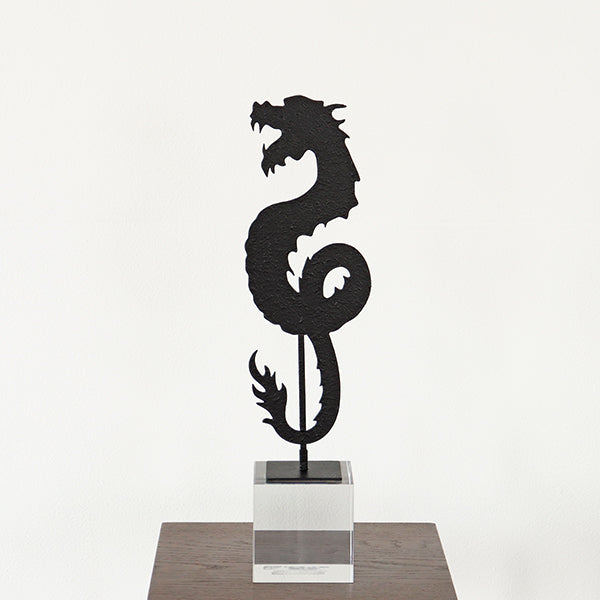 Short Black Finished Chinoiserie Dragon - Cleared