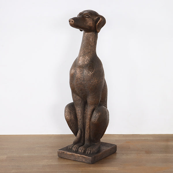 Bronze Sitting Greyhound Sculpture - Cleared