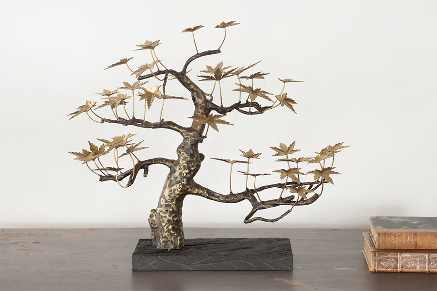Dark Bronze and Brass Bonsai Sculpture - Cleared
