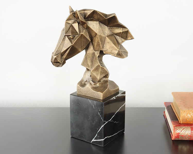 Cubist Chiseled Horse Bust - Cleared