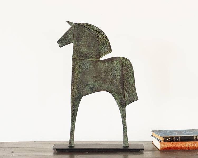 Verdigris Finished Roman Horse - Large - Cleared